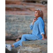 By Baano Design Soft Denim Shirt in Midwash - Set