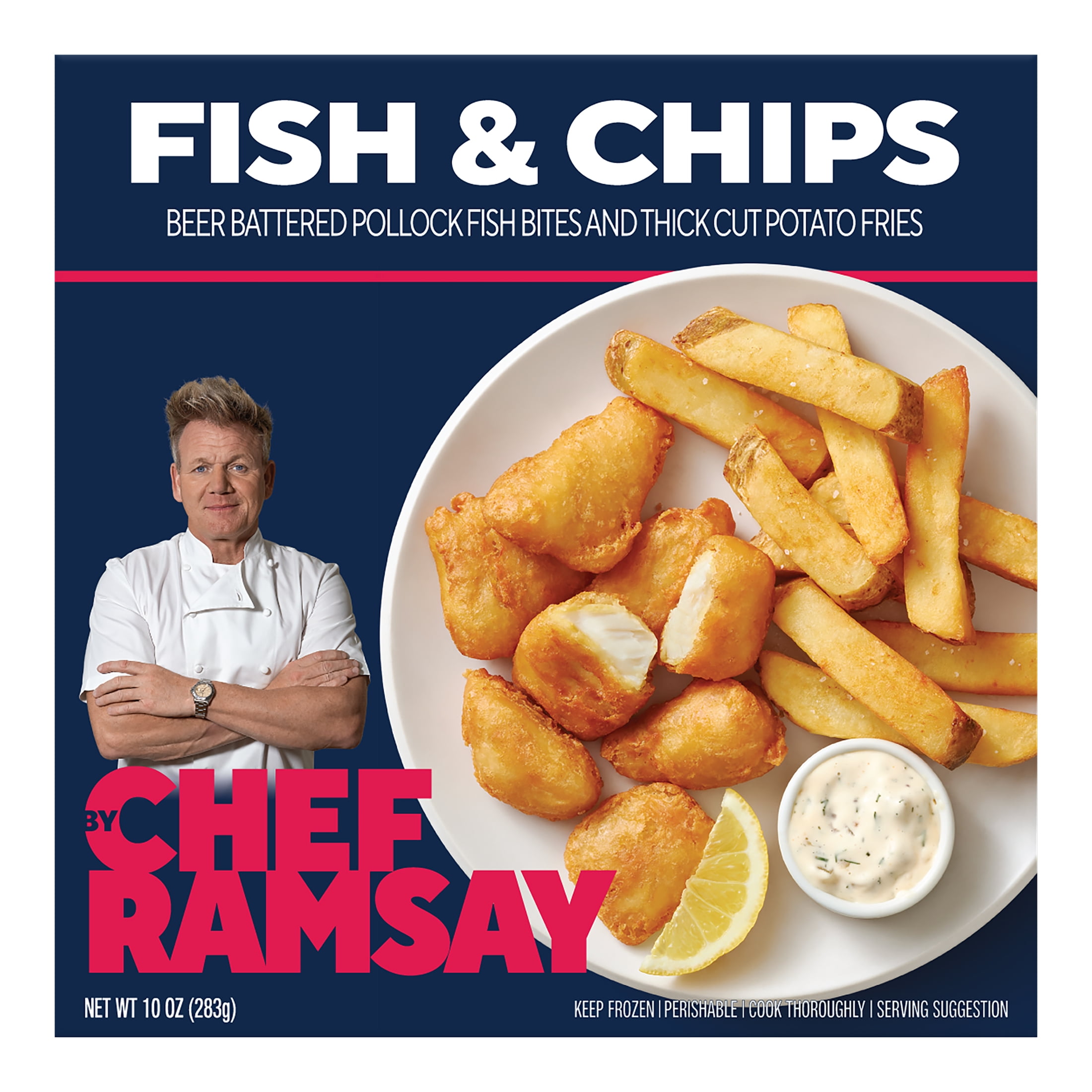By Chef Ramsay Classic Fish and Chips, Frozen Meal, 10 oz