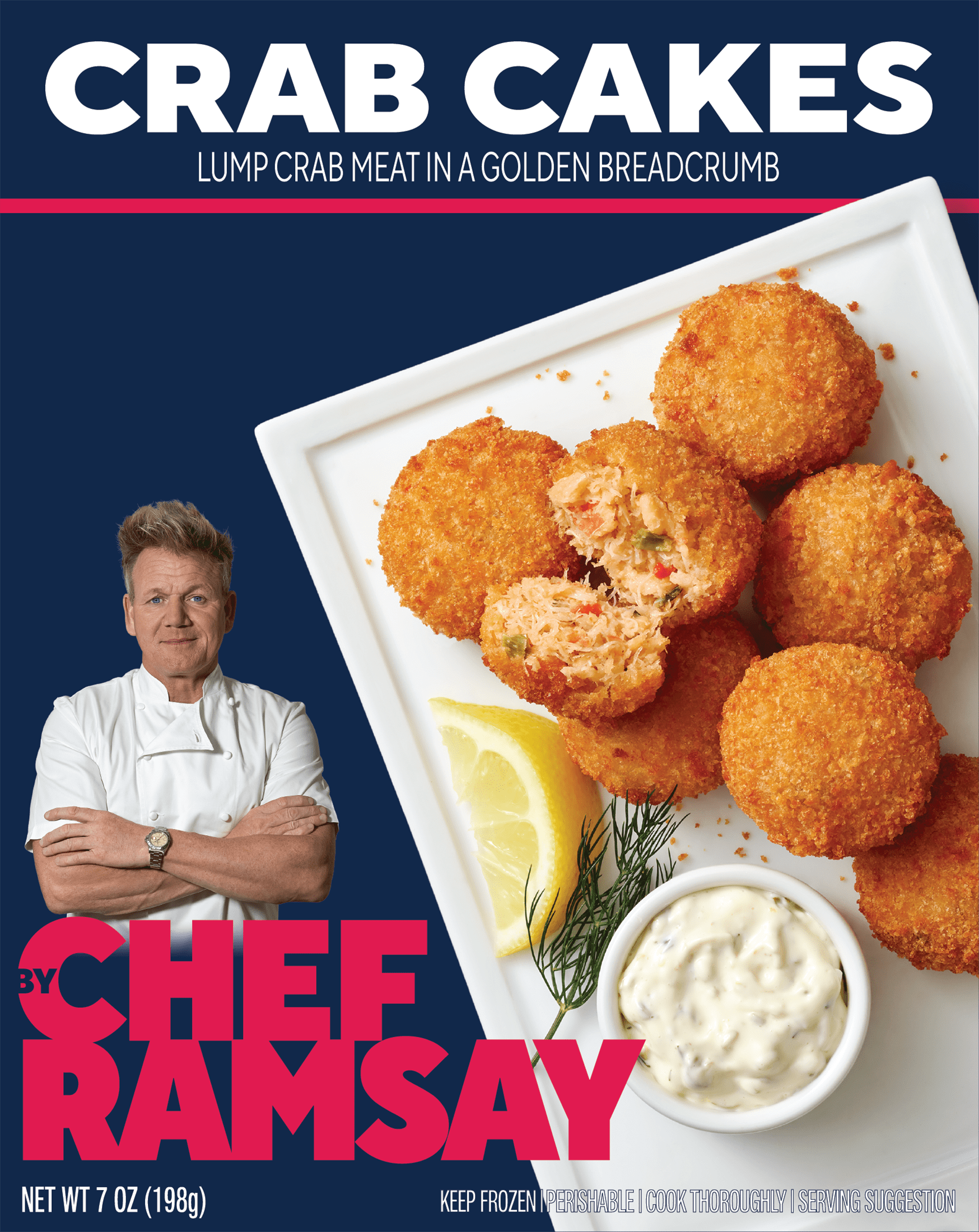 By Chef Ramsay Gourmet Crab Cakes, Frozen Premium Succulent Crab in