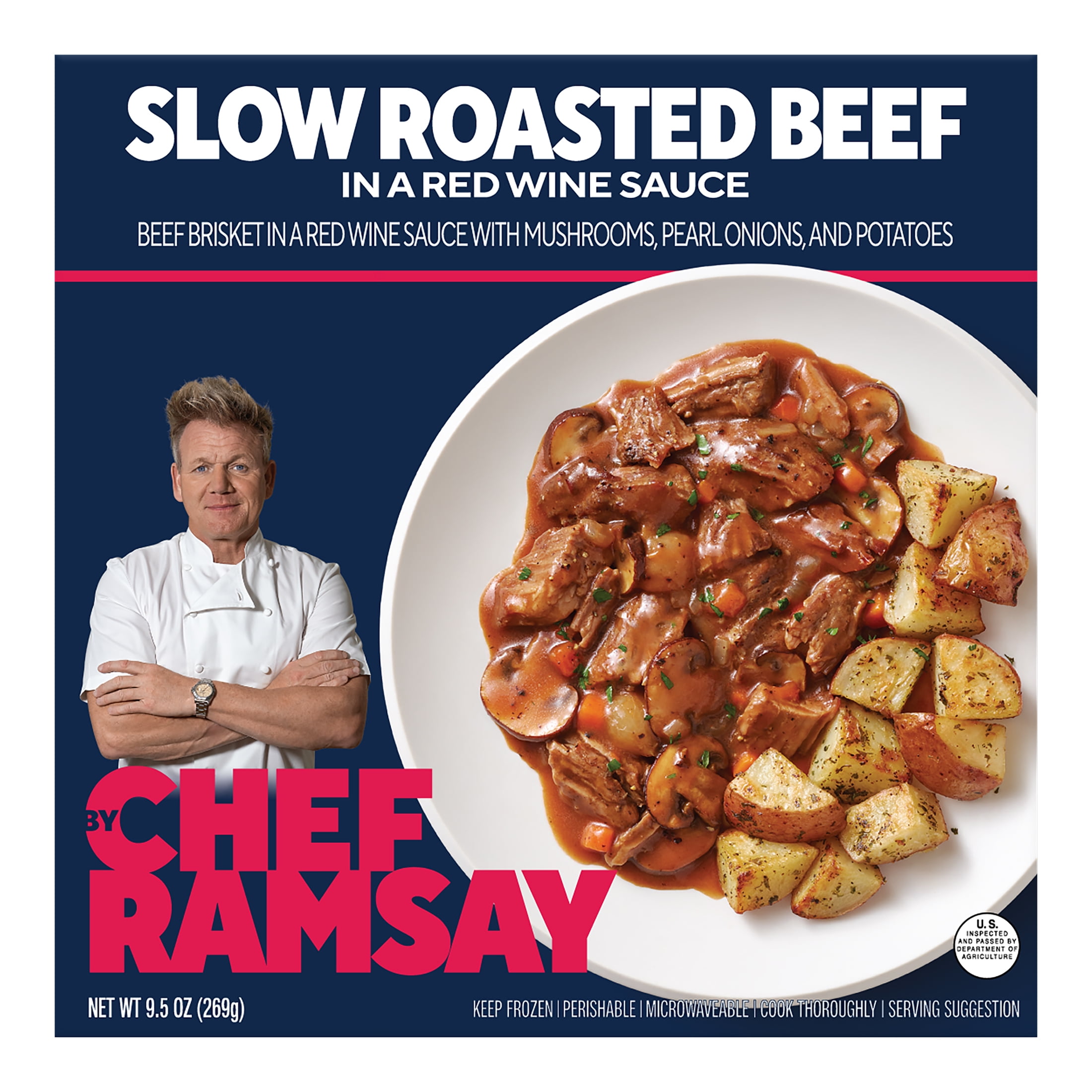 By Chef Ramsay SlowRoasted Beef in Red Wine Sauce, Frozen Meal, 9.5 oz