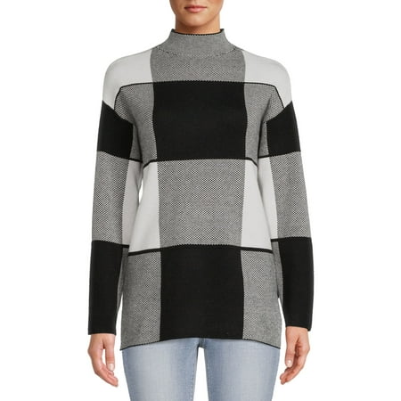 By Design Women’s Funnel-Neck Print Sweater