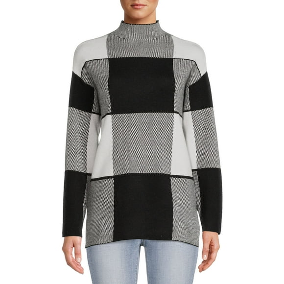 By Design Women’s Funnel-Neck Print Sweater