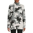 thumbnail image 1 of By Design Women’s Funnel-Neck Print Sweater, 1 of 5