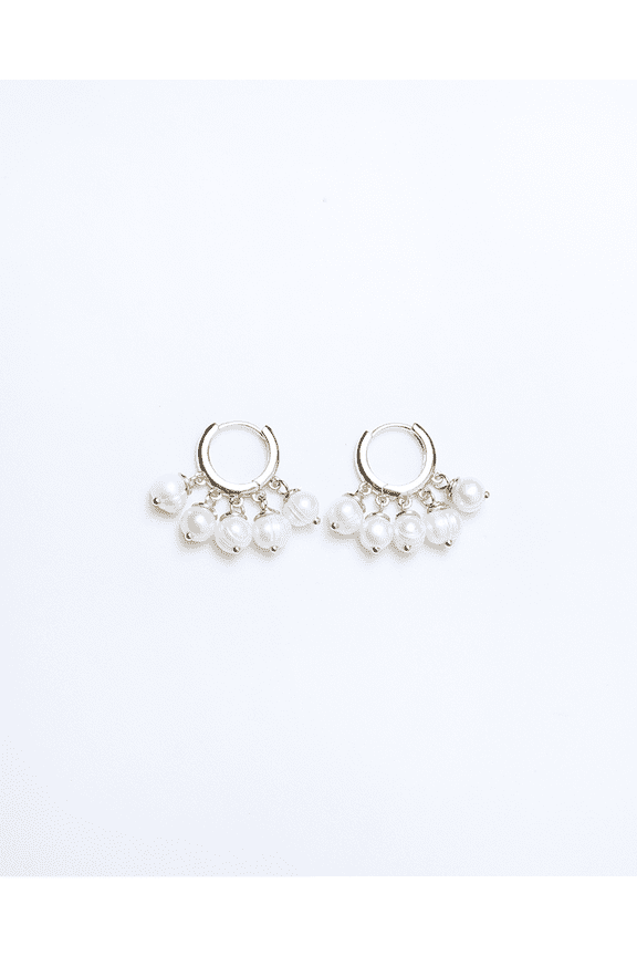 Gioconda Toscana Huggie Earrings With Dangling Freshwater Pearls for Women