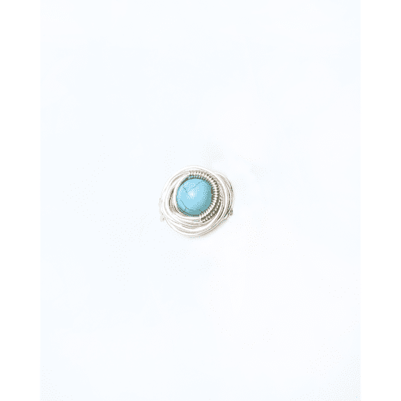 By Fabrizio Design Gold Blue Gioconda Troya Entorchado Turquoise Crystal Ring for Women