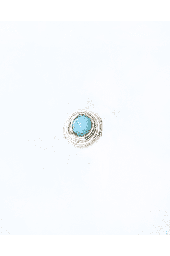 Gold Blue Gioconda Troya Entorchado Turquoise Crystal Ring for Women