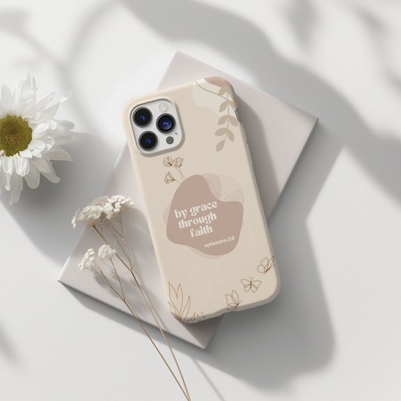 By Grace Through Faith Christian Tough Phone Case, Dual-Layer Protective Cover for iPhone