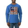 thumbnail image 1 of By His Blood We Are Healed Inspirational/Christian Mens Long Sleeve Shirt, Royal, Large, 1 of 5