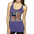 thumbnail image 1 of By His Blood We Are Healed Inspirational/Christian Tri-Blend Racerback Tank Top, Purple Rush, Large, 1 of 5