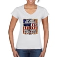 thumbnail image 1 of By His Blood We Are Healed Inspirational/Christian Women's Standard V-Neck Tee, White, X-Large, 1 of 5