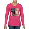 thumbnail image 1 of By His Blood We Are Healed Inspirational/Christian Womens Graphic Long Sleeve T-Shirt, Fuschia, Large, 1 of 5