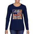 thumbnail image 1 of By His Blood We Are Healed Inspirational/Christian Womens Graphic Long Sleeve T-Shirt, Navy, Large, 1 of 5