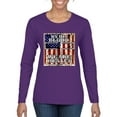 thumbnail image 1 of By His Blood We Are Healed Inspirational/Christian Womens Graphic Long Sleeve T-Shirt, Purple, X-Large, 1 of 5