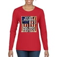 thumbnail image 1 of By His Blood We Are Healed Inspirational/Christian Womens Graphic Long Sleeve T-Shirt, Red, Large, 1 of 5