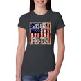 thumbnail image 1 of By His Blood We Are Healed Inspirational/Christian Womens Slim Fit Junior Tee, Dark Grey, Small, 1 of 5