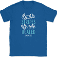 thumbnail image 1 of By His Stripes We Are Healed T-Shirt Christian Bible Praise Worship Jesus Tee - Royal Blue, 3XL, 1 of 1