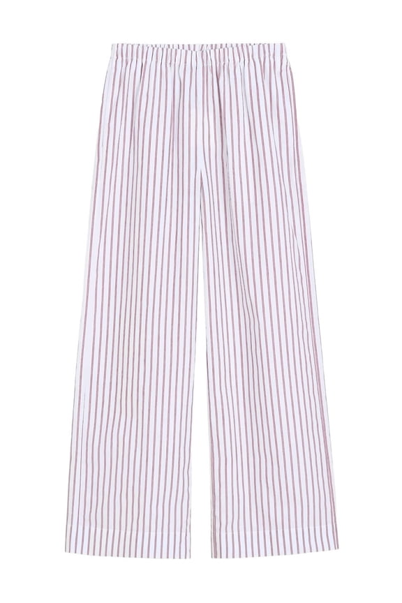 By Malene Birger Wide-Leg Pants With Vertical Striped Pattern (Women's)