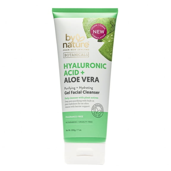 By Nature From New Zealand Hyaluronic Acid + Aloe Vera Purifying & Hydrating Gel Facial Cleanser For Dry Skin