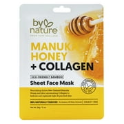 By Nature Skincare from New Zealand Manuka Honey And Collagen Sheet Face Mask to Nourish and Rejuvenate All Skin Types