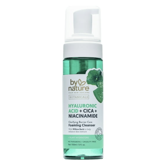 By Nature From New Zealand Hyaluronic Acid, Cica & Niacinamide Foaming Facial Cleanser