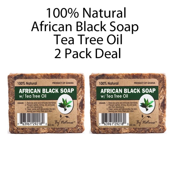 By Natures African Black Soap Tea Tree Oil 2 Pack