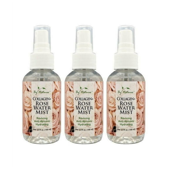 By Natures Collagen + Rose Water Mist Reviving Anti-Wrinkle Hydrating 3.4 Oz