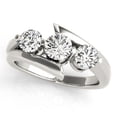 thumbnail image 1 of By Pass Three Stone Wedding Proposal Ring For Women's 1.9 Ct Diamond 14K White Gold Over, 1 of 2