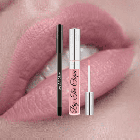 By The Clique Premium Matte Lip Kit | Blushing Bride Pink Lipstick and Liner Set | Gluten Free and Vegan