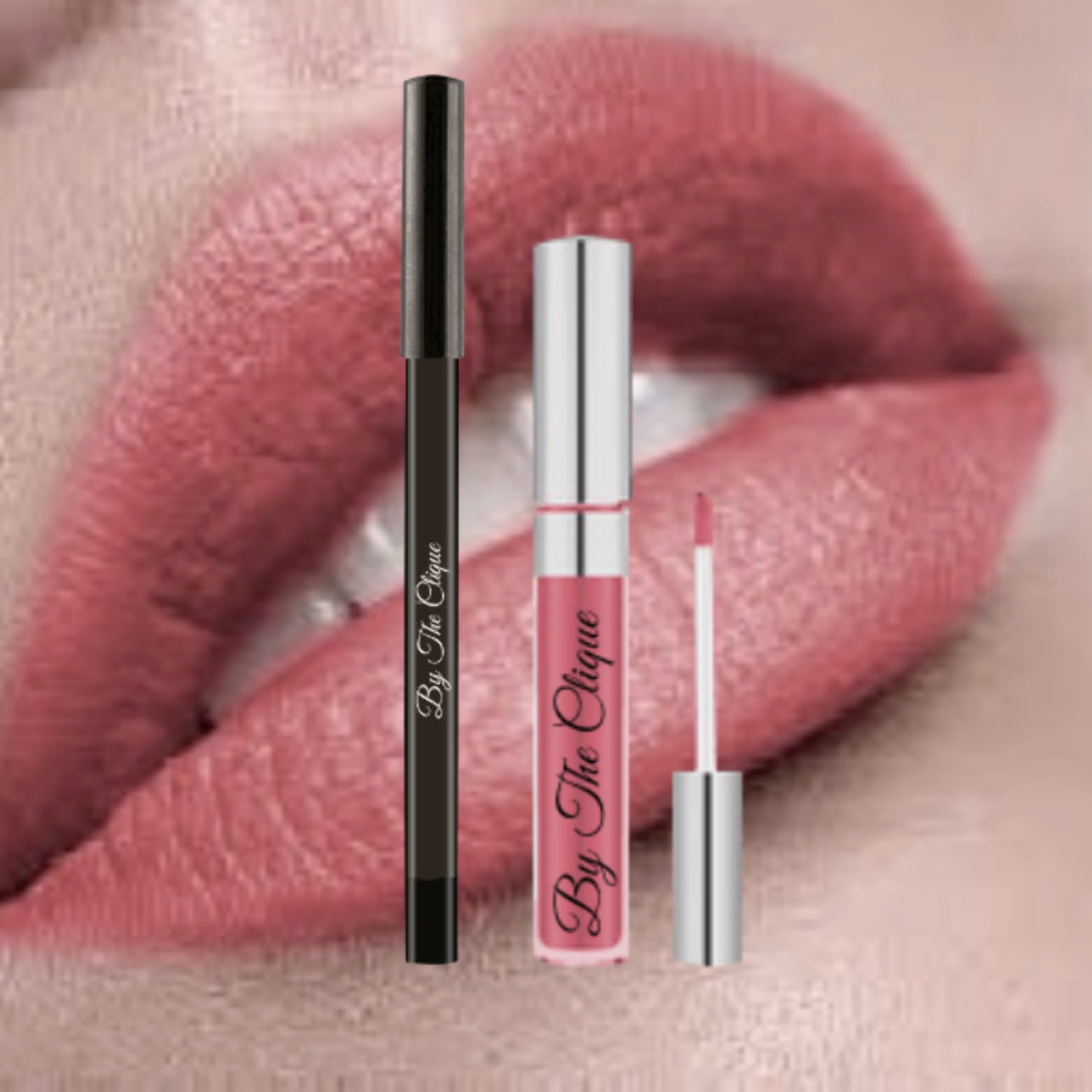 By The Clique "Totally Tan" Premium Matte Lip Kit | Blushed Nude | Lipstick and Lip Liner Set | Gluten Free and Vegan