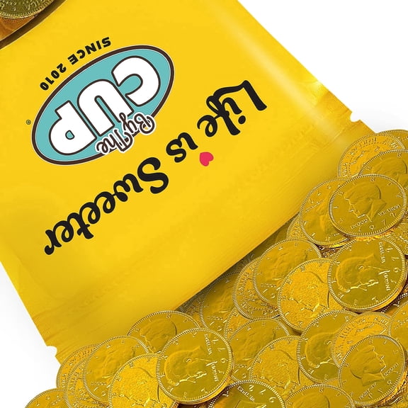 By The Cup Milk Chocolate Gold Coins, 1 lb Bulk Bag