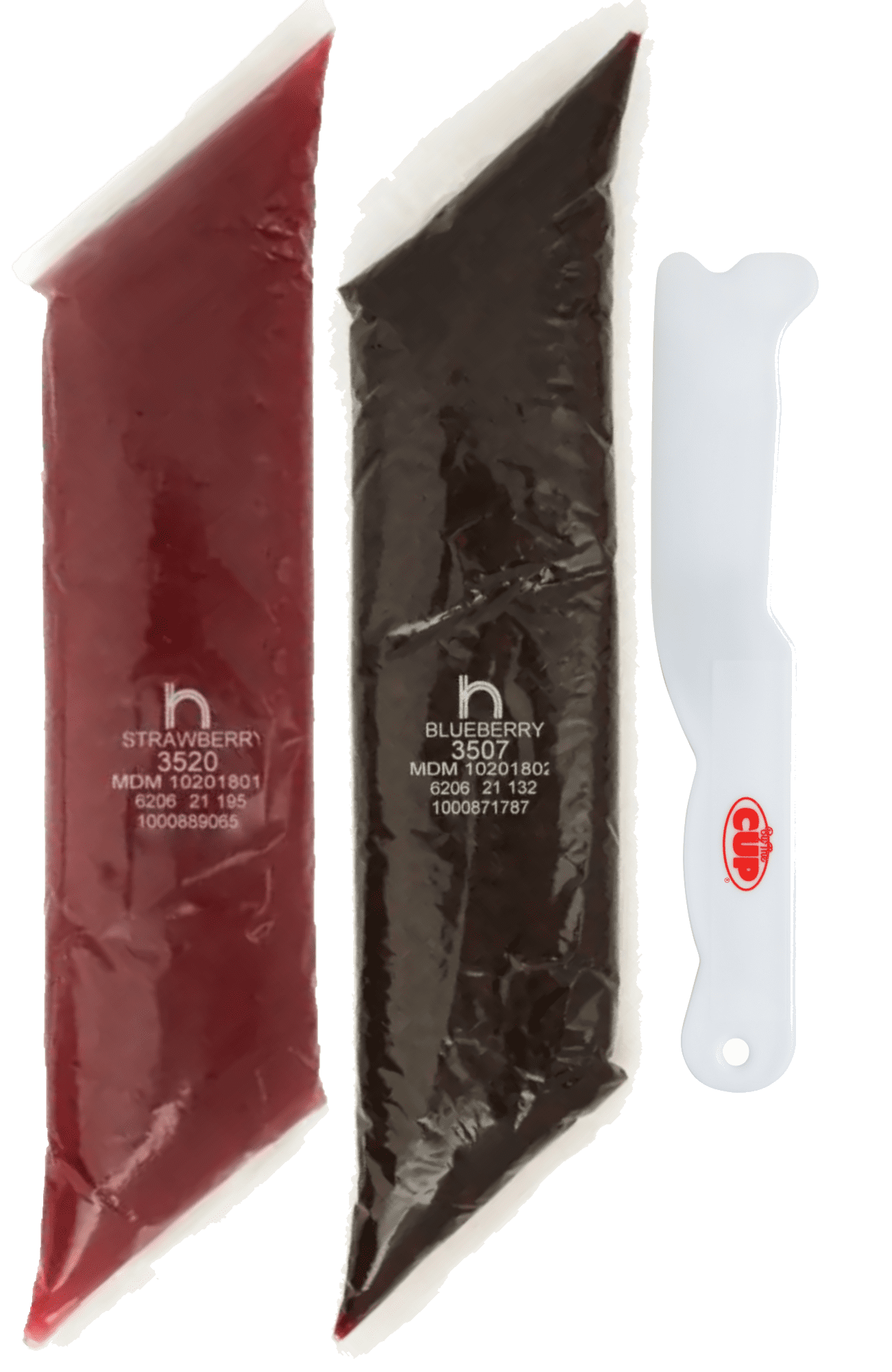 Henry & Henry Pie & Pastry Filling Variety: Strawberry & Blueberry, Fully Cooked, Shelf-Stable, 2 Pounds with By The Cup Spatula Knife