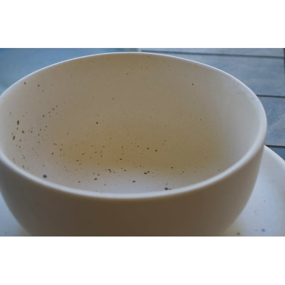 By The Earth Living | Round Bowl | Cream White Speckled | Diameter 7" | Volume 38 oz