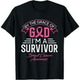thumbnail image 1 of By The Grace God Pink Ribbon Support Beast Cancer Survivor T-Shirt, 1 of 3