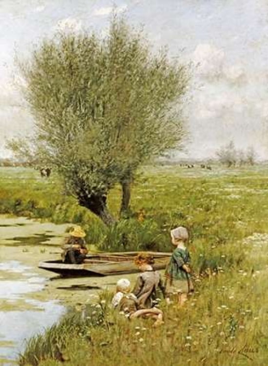 By The Riverside Canvas Art - Emile Claus (20 x 28)