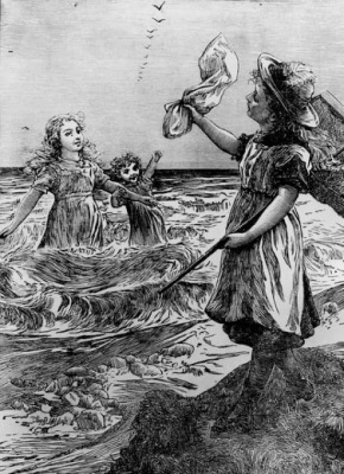 By The Sea from Five Mice in Mouse-Trap by Laura E Richards 1880 Canvas Art - Laura E Richards (18 x 24)