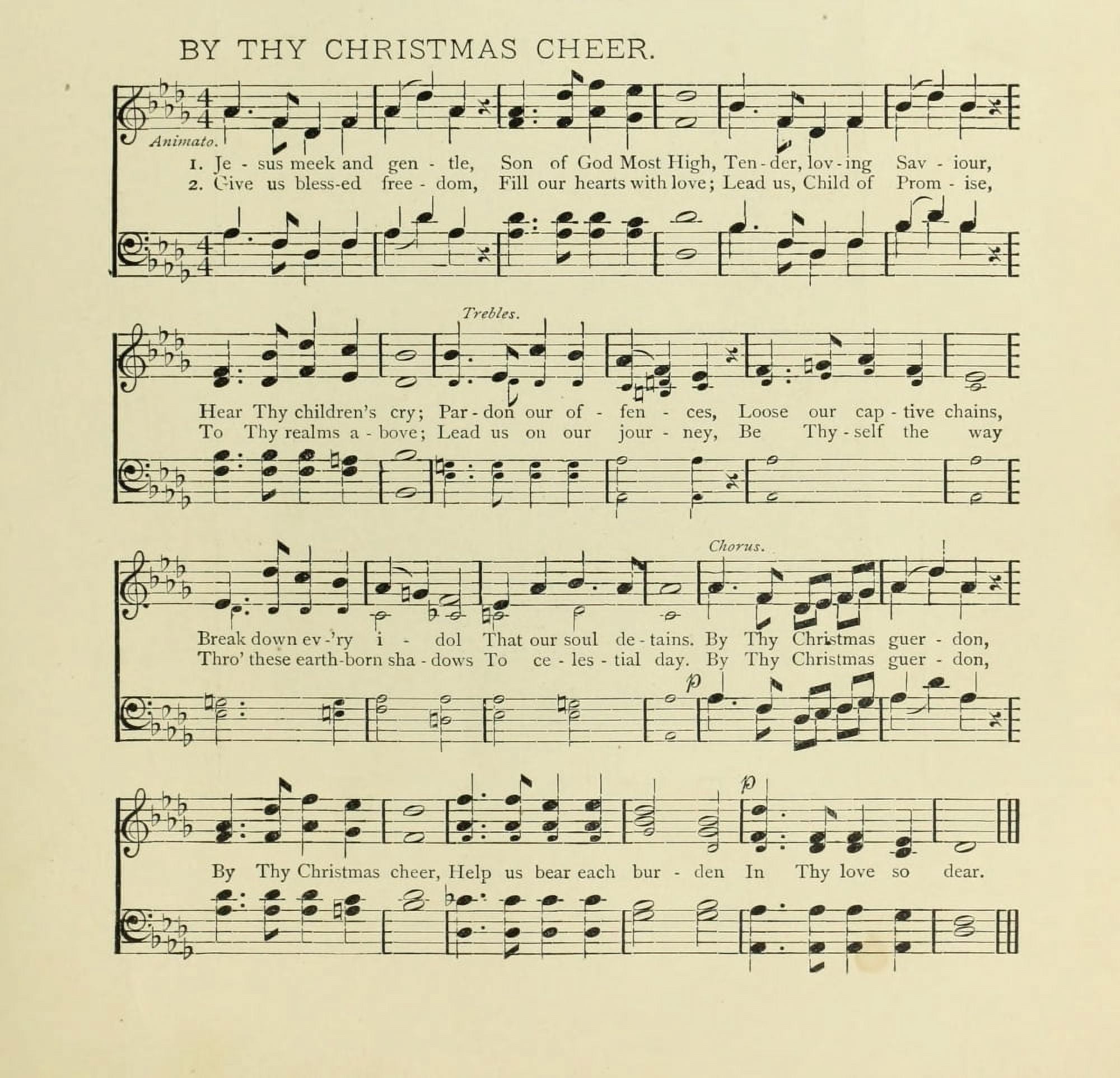 By Thy Christmas Cheer Christmas in Song 1891 Canvas Art - (18 x 24)