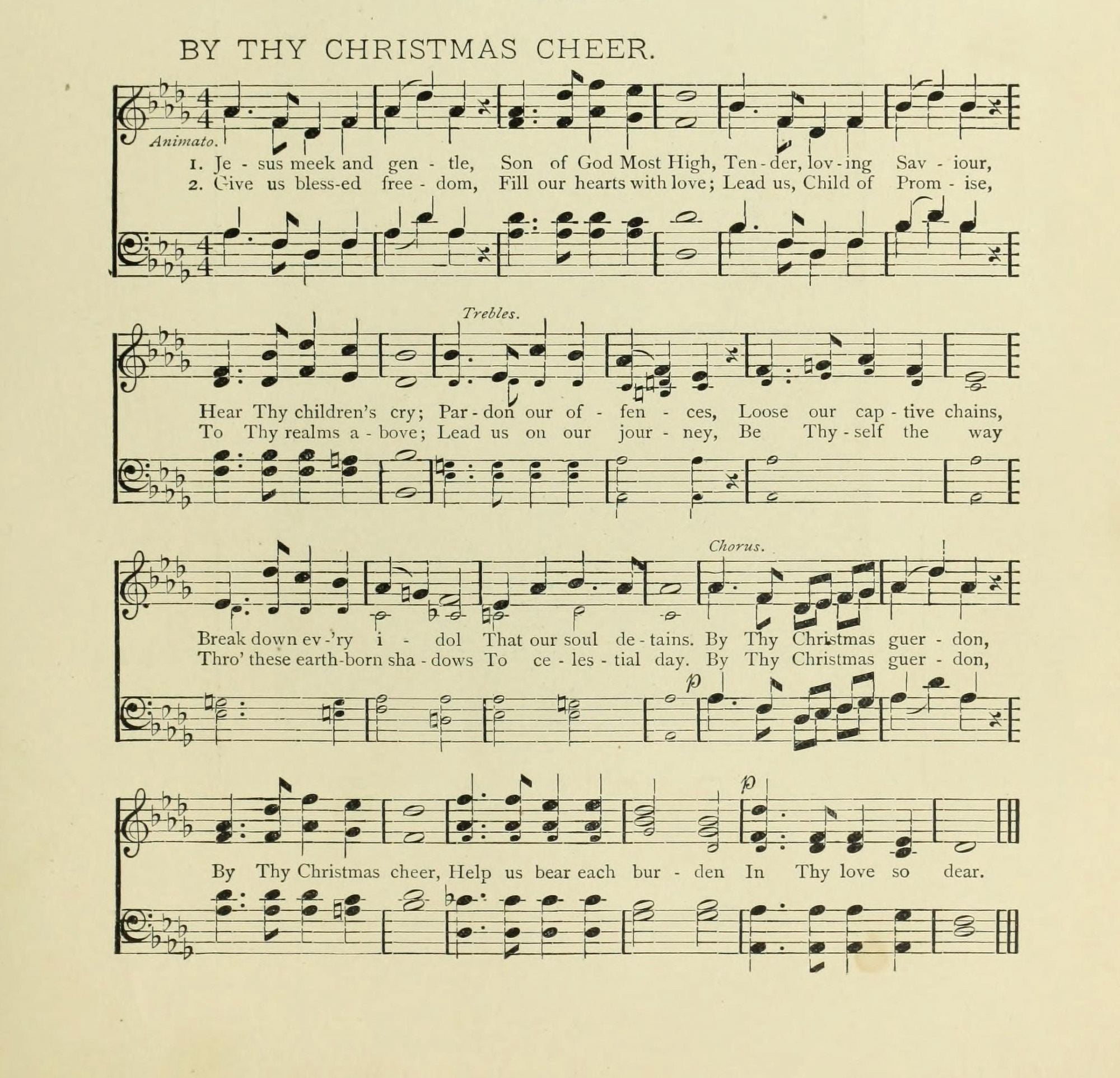 By Thy Christmas Cheer Christmas in Song 1891 Canvas Art -  (24 x 36)