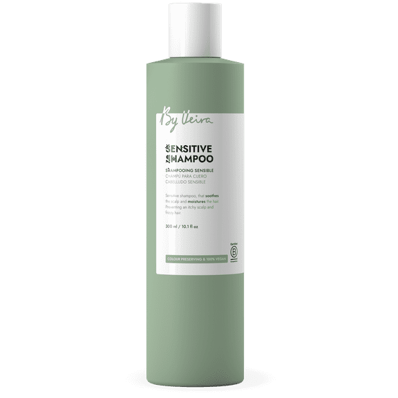 By Veira, Sensitive Shampoo 10.1 Fl Oz, Soothes Itchy Scalp & Moistures Frizzy Hair, Colour preserving, 100% vegan & Sulphate/Silicone free