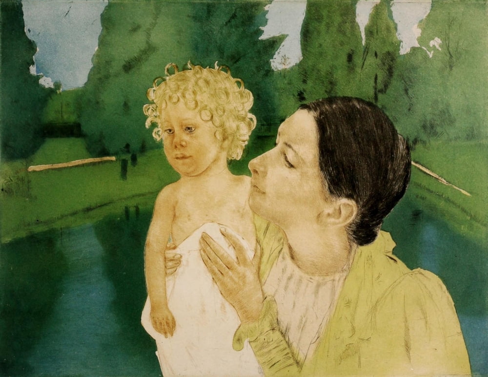 By the Pond c1896 Canvas Art - Mary Cassatt (18 x 24)