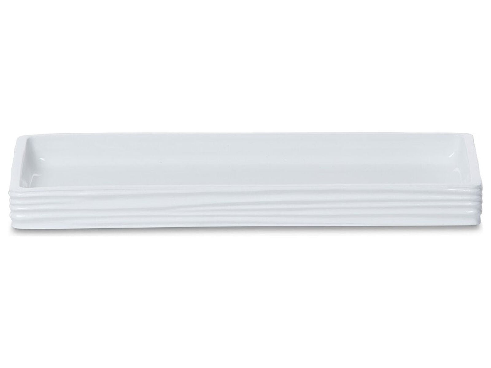 Calm Waters Round White Painted Amenity Bathroom Tray