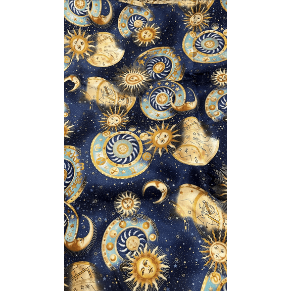 By the Yard Celestial Cosmic Skies Hoffman International Fabrics Cotton Blue Sky