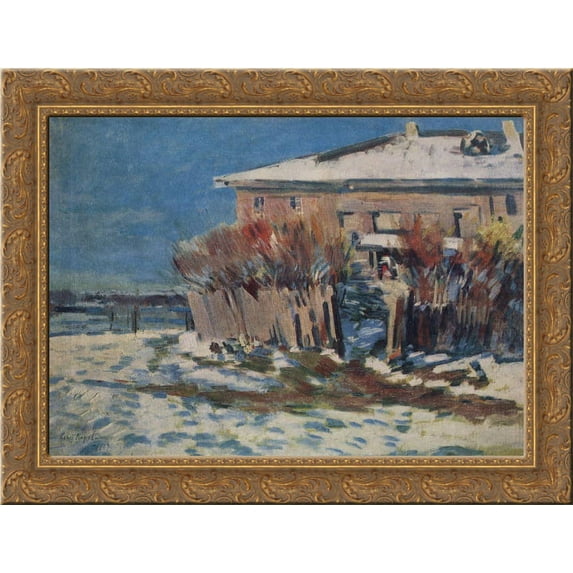 By the spring 24x18 Gold Ornate Wood Framed Canvas Art by Konstantin Korovin