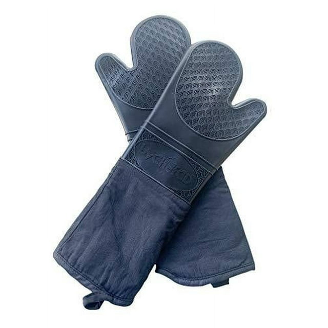 ByChefCD Silicone Gloves/Long Safety Length Silicone Oven Mitts/Double