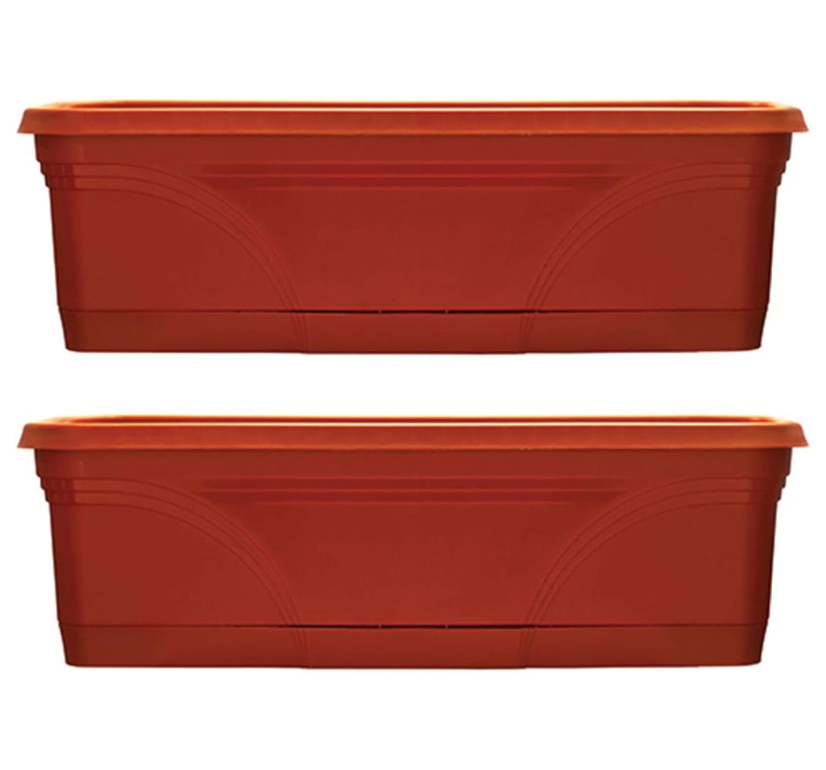 Terracotta Medallion 36" Rectangular Hanging Planter Duo