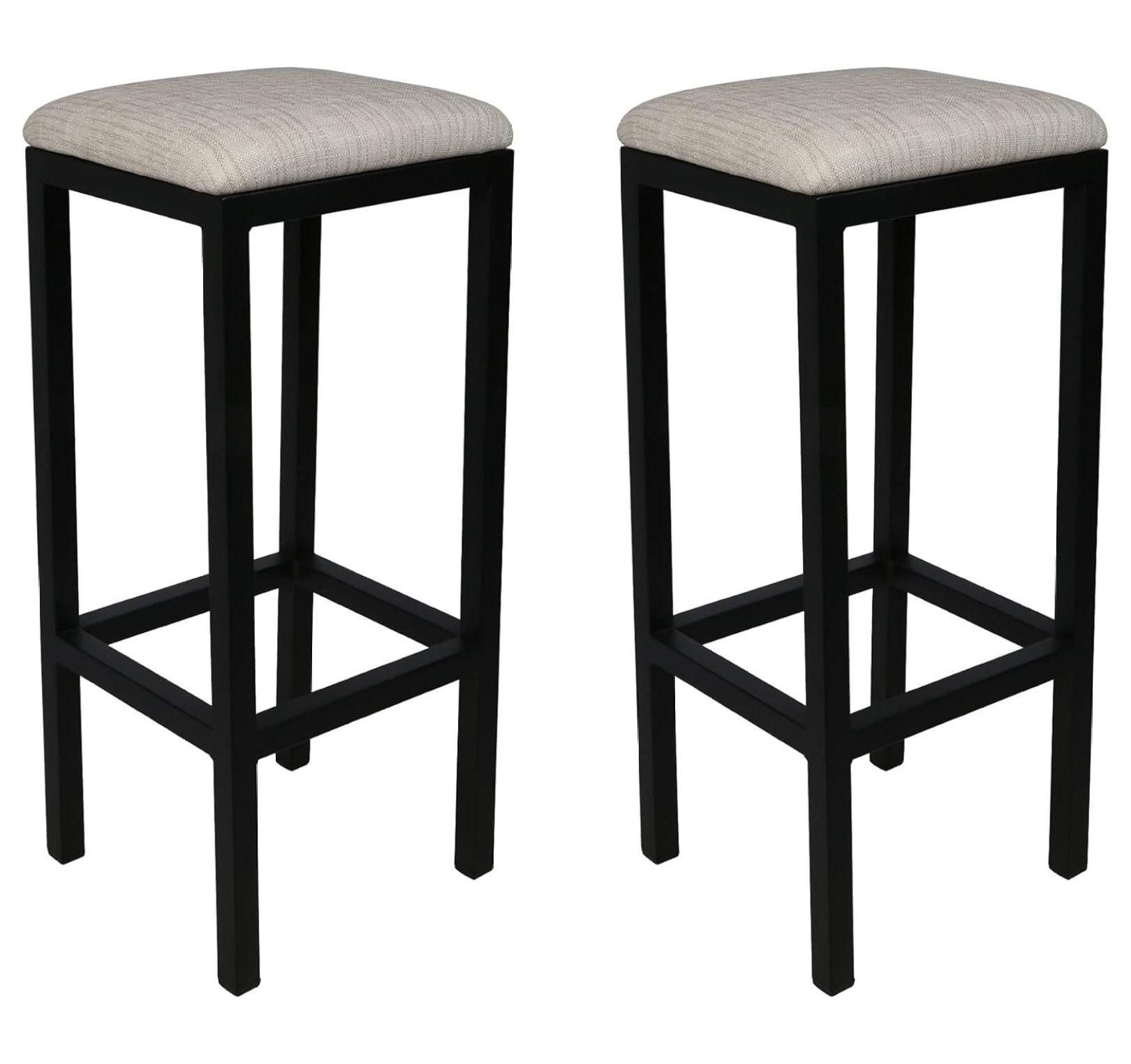 ByEUcuk Bar Stools, Set of 2 PU Leather Breakfast Stools, Footrest