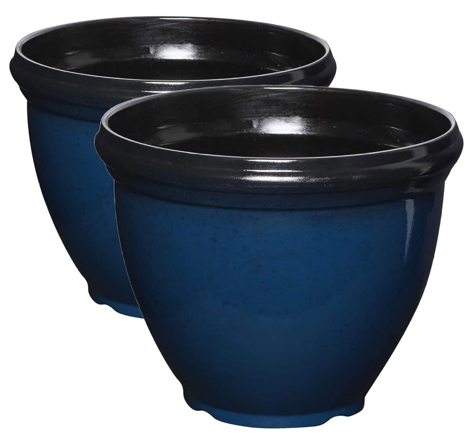 ByEUcuk Planter, 12Inch Outdoor Round Planter Pot, Light Resin Pot for