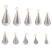 ByPaCrow 10 Pcs Fishing Weights 10 Sizes Fishing Sinkers Mixed Carp Fishing Weights with Swivel Assorted Metal Fish Casting Tool Set for River Saltwater Freshwater Fishing Terminal Tackle