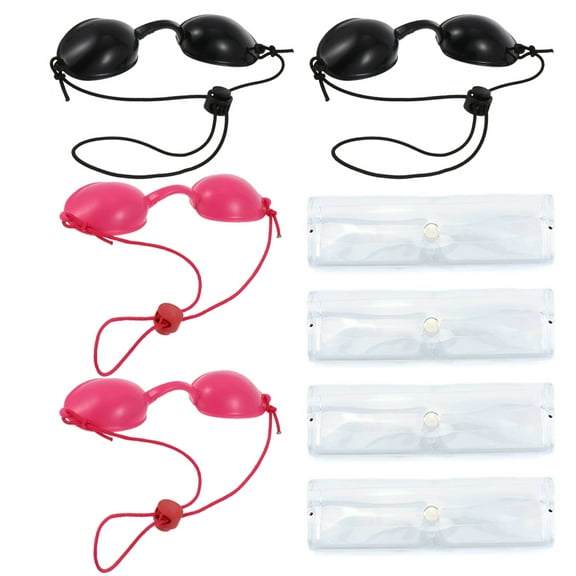 ByPaCrow 4 Pcs Sunbed Goggles Safety Tanning Eyewear Durable Laser Protection Eye Patch with Transparent Bags for Using Beauty Equipment Sunbathing on the Beach