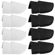 ByPaCrow 8 Pair Sewing Foam Shoulder Pads Soft Covered Set-in Sewing Foam Pads Shoulder Pads Soft Covered for Blazer Clothes Sewing Accessories Craft DIY Black+White