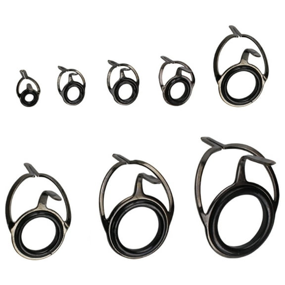 ByPaCrow 8 Pcs Fishing Rod Tip Repair Kit Double Leg Fishing Rod Guides Eyes Stainless Steel Ceramic Ring Rod Tip Guide for Fishing Pole Eyelets Replacement kit